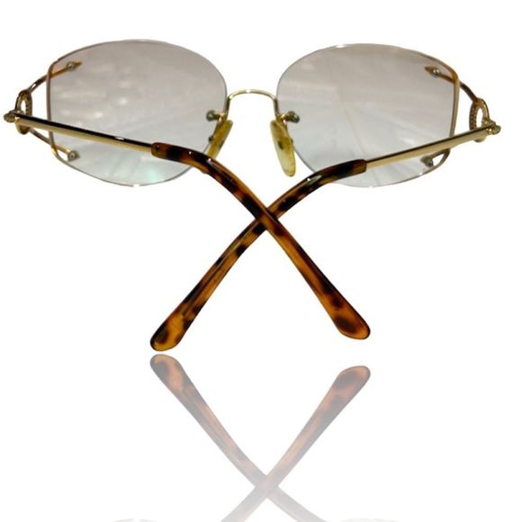 Christian Dior VINTAGE Gold Frame Reading Glasses Rose Gold Mirror - Picture 2 of 15